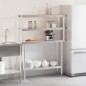 vidaXL Mesa de trabajo para cocina con estante acero inox 110x30x150cm vidaXL Mesa de trabajo para cocina con estante acero inox 110x30x150cm