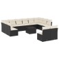 vidaXL Set de sofás de jardín y cojines 13 pzas ratán sintético negro vidaXL Set de sofás de jardín y cojines 13 pzas ratán sintético negro