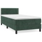 vidaXL Cama box spring con colchón terciopelo verde oscuro 100x200 cm