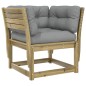 vidaXL Juego de muebles jardín 5 pzas y cojines madera pino impregnada