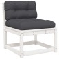 vidaXL Set muebles jardín 4 pzas con cojines madera maciza pino blanco