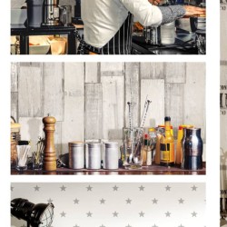 Noordwand Papel pared Urban Friends & Coffee Wooden Planks gris marrón