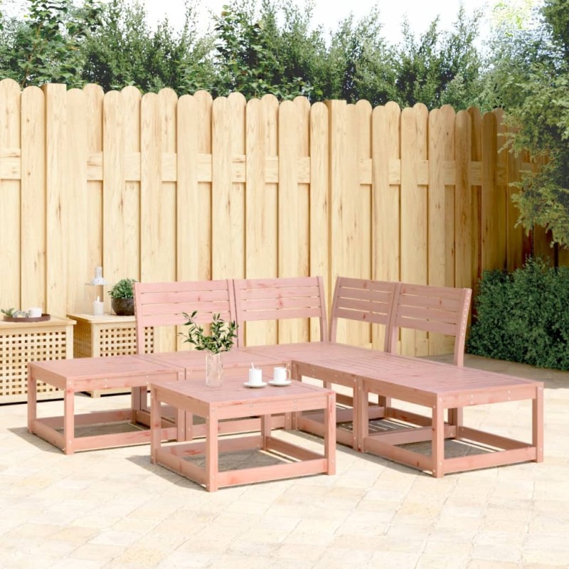 vidaXL Juego de sofás de jardín 5 pzas madera maciza de abeto Douglas vidaXL Juego de sofás de jardín 5 pzas madera maciza de abeto Douglas