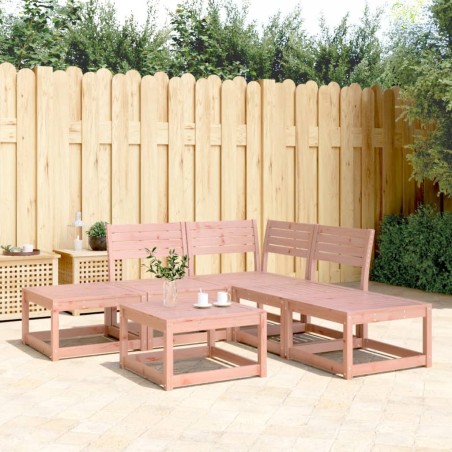 vidaXL Juego de sofás de jardín 5 pzas madera maciza de abeto Douglas
