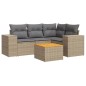 vidaXL Juego de sofás jardín con cojines 5 pzas ratán sintético beige vidaXL Juego de sofás jardín con cojines 5 pzas ratán sintético beige