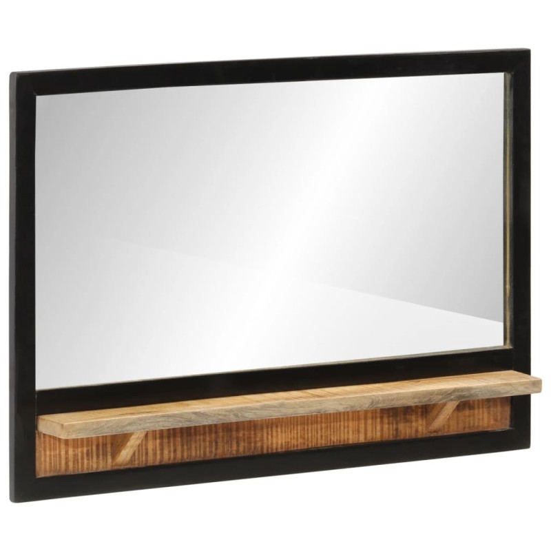 vidaXL Espejo con estantes madera maciza de mango y vidrio 80x8x55 cm vidaXL Espejo con estantes madera maciza de mango y vidrio 80x8x55 cm