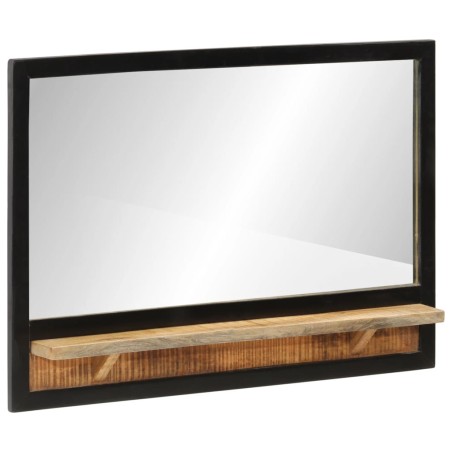 vidaXL Espejo con estantes madera maciza de mango y vidrio 80x8x55 cm