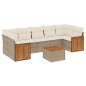 vidaXL Juego de sofás de jardín con cojines beige 8 pzas ratán PE vidaXL Juego de sofás de jardín con cojines beige 8 pzas ratán PE