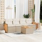 vidaXL Juego de sofás jardín con cojines 5 pzas ratán sintético beige vidaXL Juego de sofás jardín con cojines 5 pzas ratán sintético beige