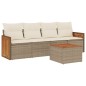 vidaXL Juego de sofás jardín con cojines 5 pzas ratán sintético beige vidaXL Juego de sofás jardín con cojines 5 pzas ratán sintético beige