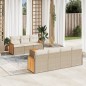 vidaXL Juego de sofás de jardín con cojines beige 8 pzas ratán PE vidaXL Juego de sofás de jardín con cojines beige 8 pzas ratán PE