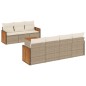 vidaXL Juego de sofás de jardín con cojines beige 8 pzas ratán PE vidaXL Juego de sofás de jardín con cojines beige 8 pzas ratán PE