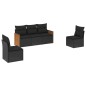 vidaXL Set de muebles de jardín 5 pzas y cojines ratán sintético negro vidaXL Set de muebles de jardín 5 pzas y cojines ratán sintético negro