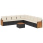 vidaXL Set de sofás de jardín 10 pzas cojines ratán sintético negro vidaXL Set de sofás de jardín 10 pzas cojines ratán sintético negro