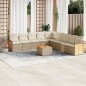 vidaXL Juego de sofás jardín con cojines beige 10 pzas ratán sintético vidaXL Juego de sofás jardín con cojines beige 10 pzas ratán sintético