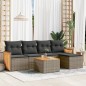 vidaXL Set de muebles de jardín 6 pzas y cojines ratán sintético gris vidaXL Set de muebles de jardín 6 pzas y cojines ratán sintético gris