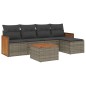 vidaXL Set de muebles de jardín 6 pzas y cojines ratán sintético gris vidaXL Set de muebles de jardín 6 pzas y cojines ratán sintético gris