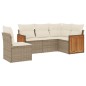 vidaXL Juego de sofás jardín con cojines 5 pzas ratán sintético beige vidaXL Juego de sofás jardín con cojines 5 pzas ratán sintético beige
