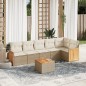 vidaXL Set sofás de jardín 7 piezas y cojines ratán sintético beige vidaXL Set sofás de jardín 7 piezas y cojines ratán sintético beige