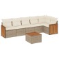 vidaXL Set sofás de jardín 7 piezas y cojines ratán sintético beige vidaXL Set sofás de jardín 7 piezas y cojines ratán sintético beige
