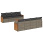 vidaXL Set de muebles de jardín 9 pzas y cojines ratán sintético gris vidaXL Set de muebles de jardín 9 pzas y cojines ratán sintético gris