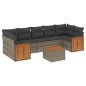 vidaXL Set de sofás de jardín 8 pzas y cojines ratán sintético gris vidaXL Set de sofás de jardín 8 pzas y cojines ratán sintético gris