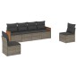 vidaXL Set de muebles de jardín 6 pzas y cojines ratán sintético gris vidaXL Set de muebles de jardín 6 pzas y cojines ratán sintético gris