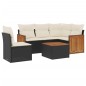 vidaXL Set de sofás de jardín 6 piezas y cojines ratán sintético negro vidaXL Set de sofás de jardín 6 piezas y cojines ratán sintético negro