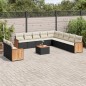 vidaXL Set de sofás de jardín 12 piezas cojines ratán sintético negro vidaXL Set de sofás de jardín 12 piezas cojines ratán sintético negro