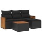 vidaXL Set de muebles de jardín 5 pzas y cojines ratán sintético negro vidaXL Set de muebles de jardín 5 pzas y cojines ratán sintético negro