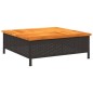 vidaXL Mesa de jardín ratán y madera de acacia negro 70x70x25 cm