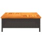vidaXL Mesa de jardín ratán y madera de acacia negro 70x70x25 cm