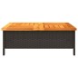 vidaXL Mesa de jardín ratán y madera de acacia negro 70x70x25 cm