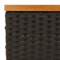 vidaXL Mesa de jardín ratán y madera de acacia negro 70x70x25 cm