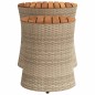 vidaXL Mesas auxiliares jardín 2 pzas superficie de madera ratán beige vidaXL Mesas auxiliares jardín 2 pzas superficie de madera ratán beige