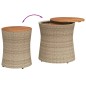 vidaXL Mesas auxiliares jardín 2 pzas superficie de madera ratán beige vidaXL Mesas auxiliares jardín 2 pzas superficie de madera ratán beige