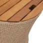 vidaXL Mesas auxiliares jardín 2 pzas superficie de madera ratán beige vidaXL Mesas auxiliares jardín 2 pzas superficie de madera ratán beige
