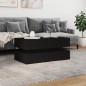 vidaXL Mesa de centro con luces LED negro 90x50x40 cm