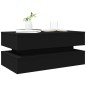 vidaXL Mesa de centro con luces LED negro 90x50x40 cm