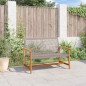vidaXL Banco de jardín madera de acacia y ratán PE gris 112 cm