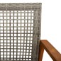 vidaXL Banco de jardín madera de acacia y ratán PE gris 112 cm