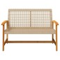 vidaXL Banco de jardín madera de acacia y ratán PE beige 112 cm vidaXL Banco de jardín madera de acacia y ratán PE beige 112 cm