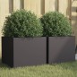 vidaXL Jardineras 2 unidades acero laminado en frío negro 32x30x29 cm vidaXL Jardineras 2 unidades acero laminado en frío negro 32x30x29 cm