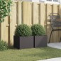 vidaXL Jardineras 2 unidades acero laminado en frío negro 32x30x29 cm vidaXL Jardineras 2 unidades acero laminado en frío negro 32x30x29 cm