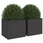 vidaXL Jardineras 2 unidades acero laminado en frío negro 32x30x29 cm vidaXL Jardineras 2 unidades acero laminado en frío negro 32x30x29 cm