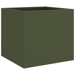 vidaXL Jardinera de acero laminado en frío verde oliva 32x30x29 cm