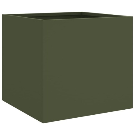 vidaXL Jardinera de acero laminado en frío verde oliva 32x30x29 cm