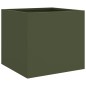 vidaXL Jardinera de acero laminado en frío verde oliva 32x30x29 cm vidaXL Jardinera de acero laminado en frío verde oliva 32x30x29 cm