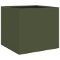 vidaXL Jardinera de acero laminado en frío verde oliva 32x30x29 cm vidaXL Jardinera de acero laminado en frío verde oliva 32x30x29 cm