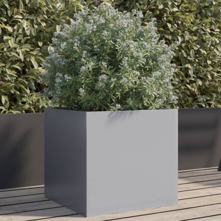 vidaXL Jardinera de acero galvanizado plateado 42x40x39 cm